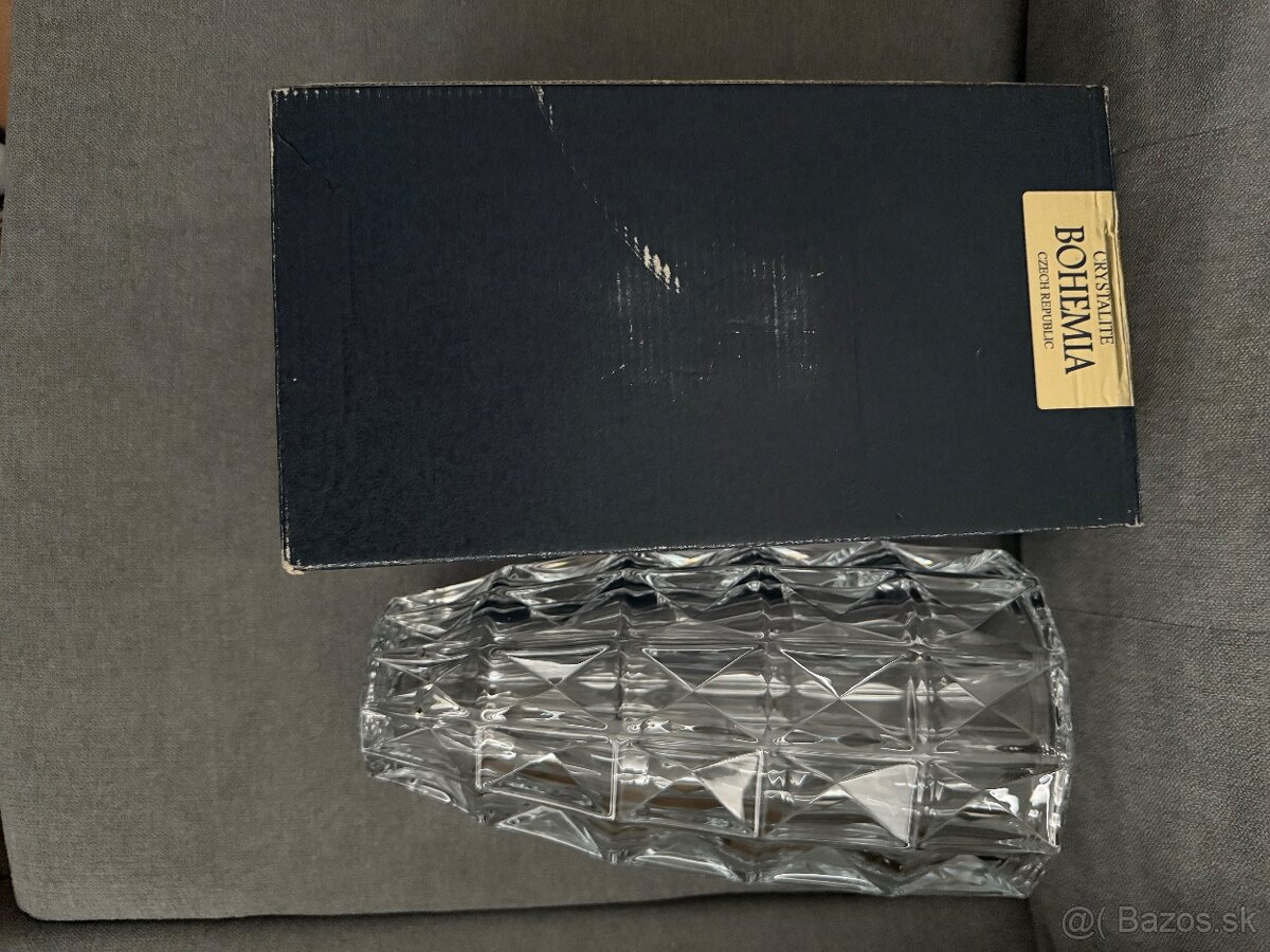 Bohemia Cristal, váza, nepouzita, nepoškodená v pôvodnej kra - 2
