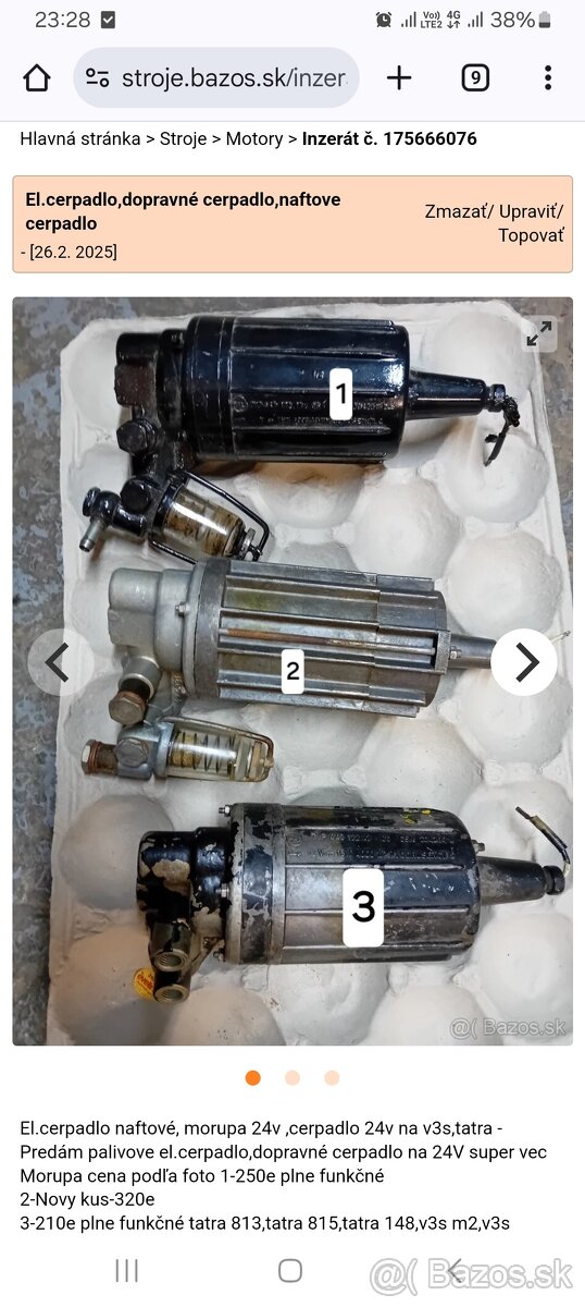 El.naftove cerpadlo TATRA,LIAZ,V3S - 2