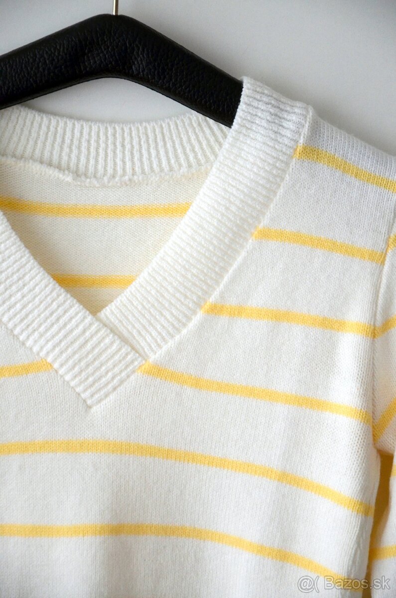Bielo-žltý pulóver - 2