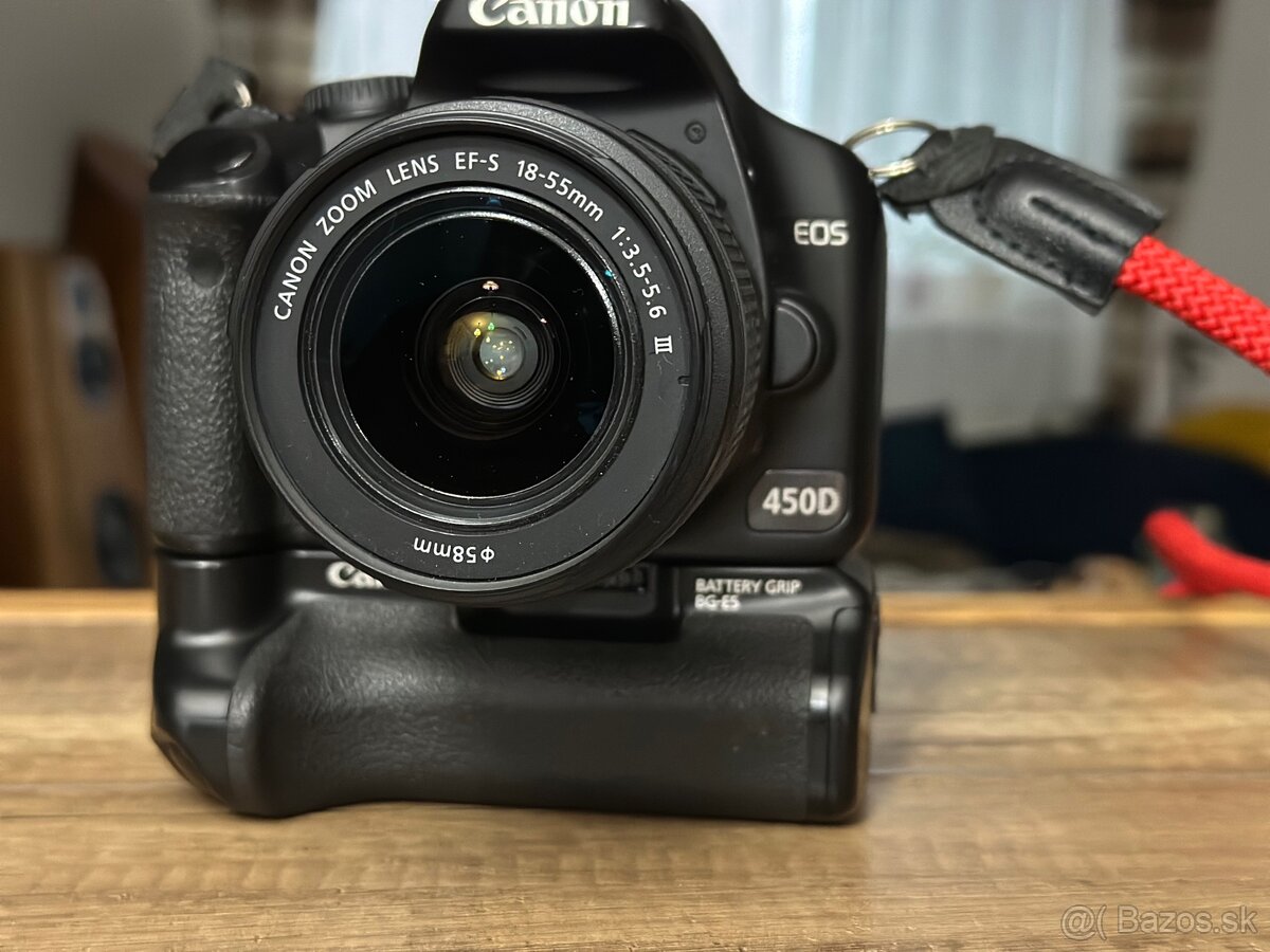 Canon 450D , objektív Canon EFS 18-55 F3,5-5,6 III, Grip - 2