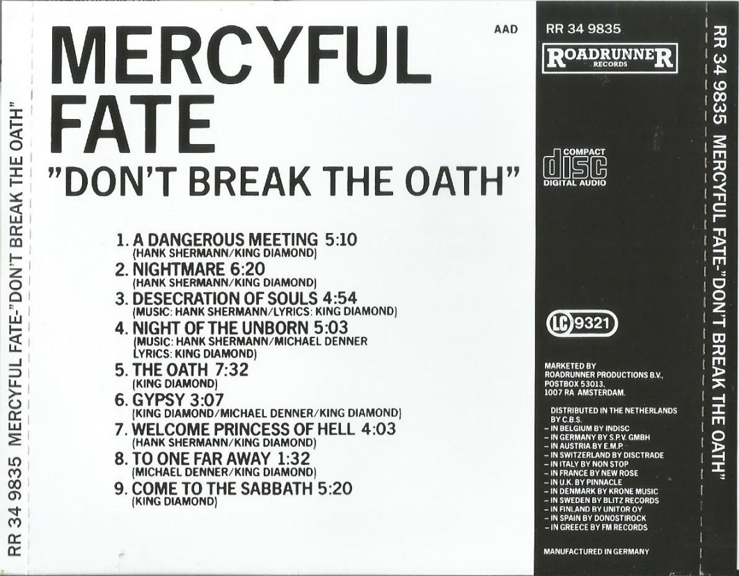 CD Mercyful Fate – Don't Break The Oath 1984 - 2