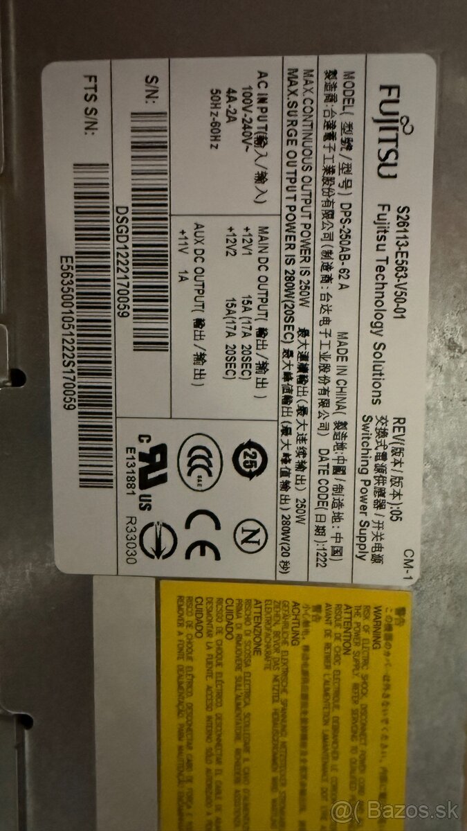 Zdroj PC Fujitsu 250w - 2