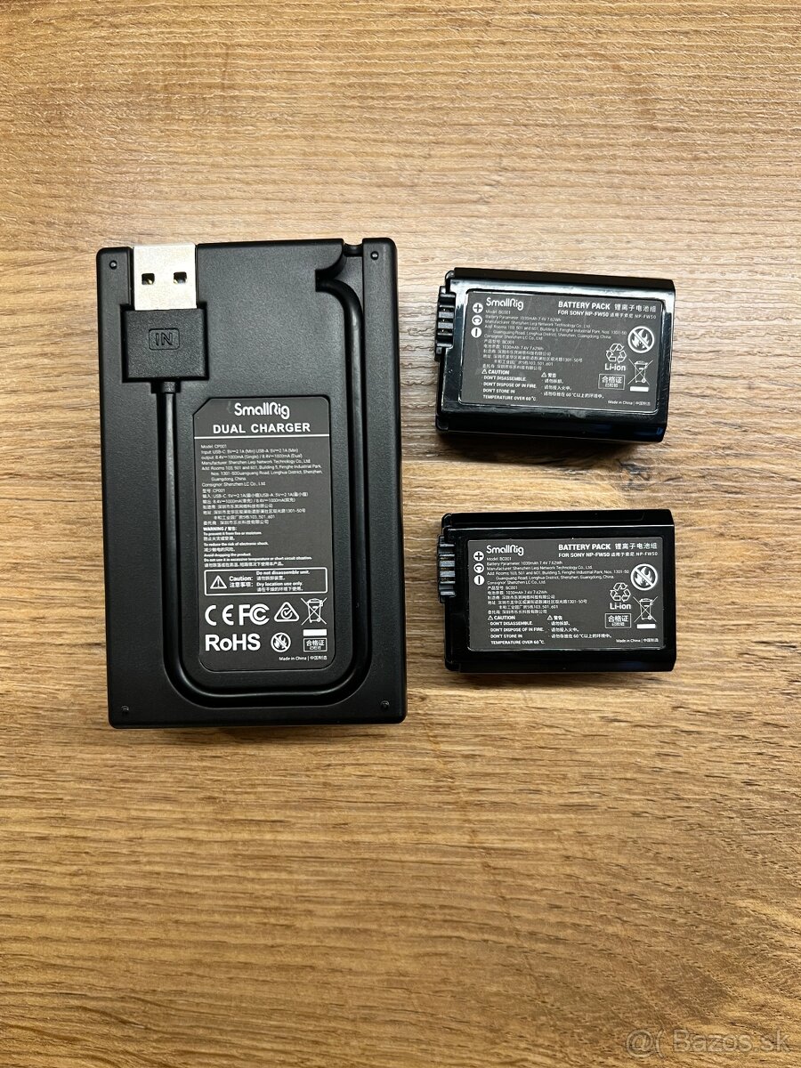 SMALLRIG SÚPRAVA BATÉRIÍ A NABÍJAČKY PRE FOTOAPARÁT NP-FW50 - 2