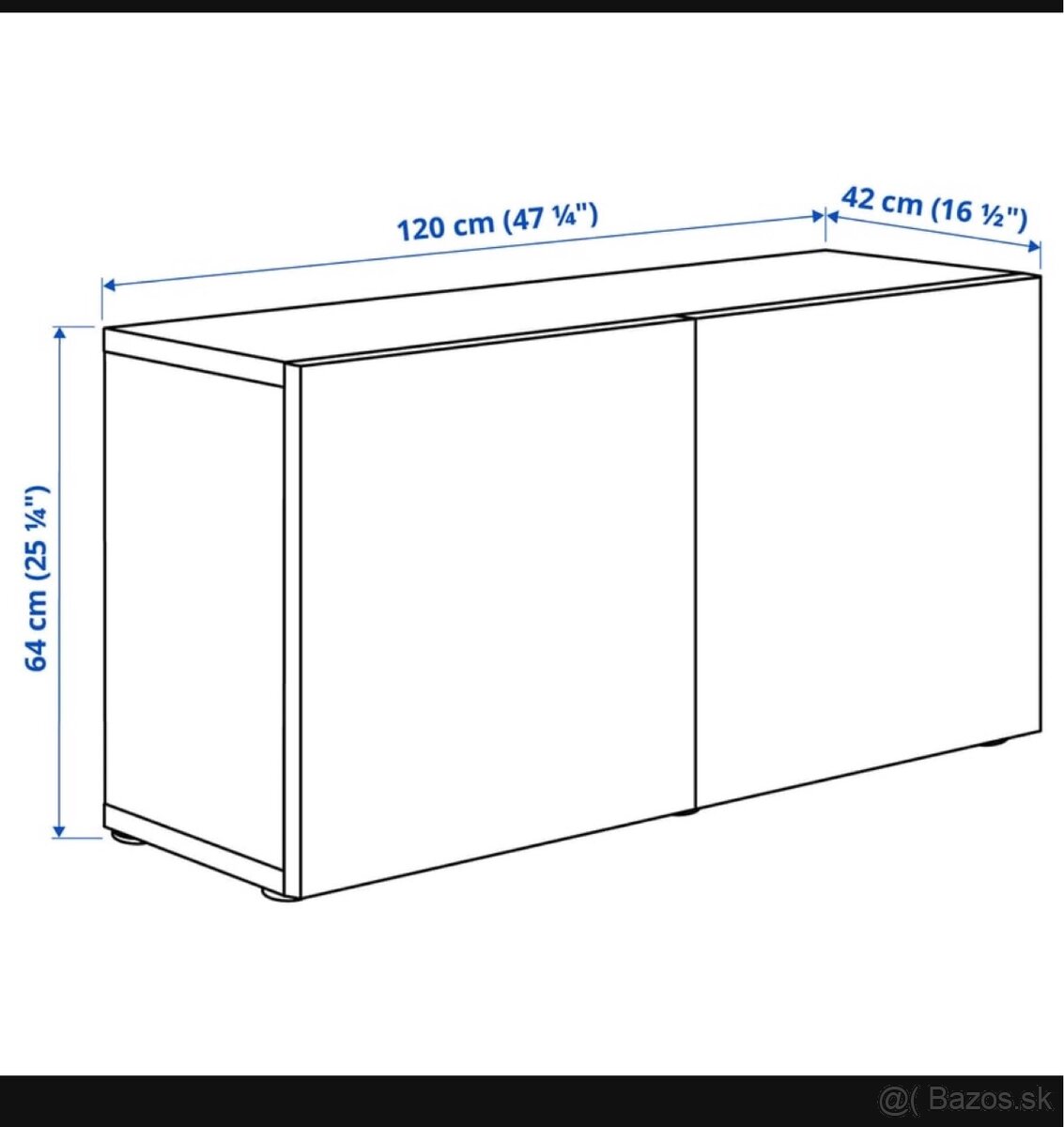 Besta Policový diel/sklen dvier, biela/ - 2
