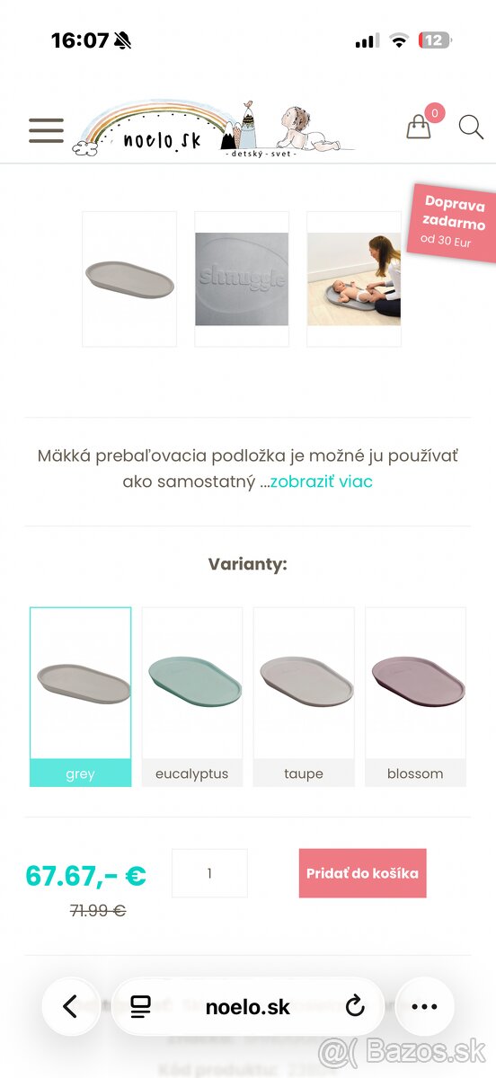 Predam podlozku na prebalovanie SHNUGGLE Squishy mäkká preba - 2