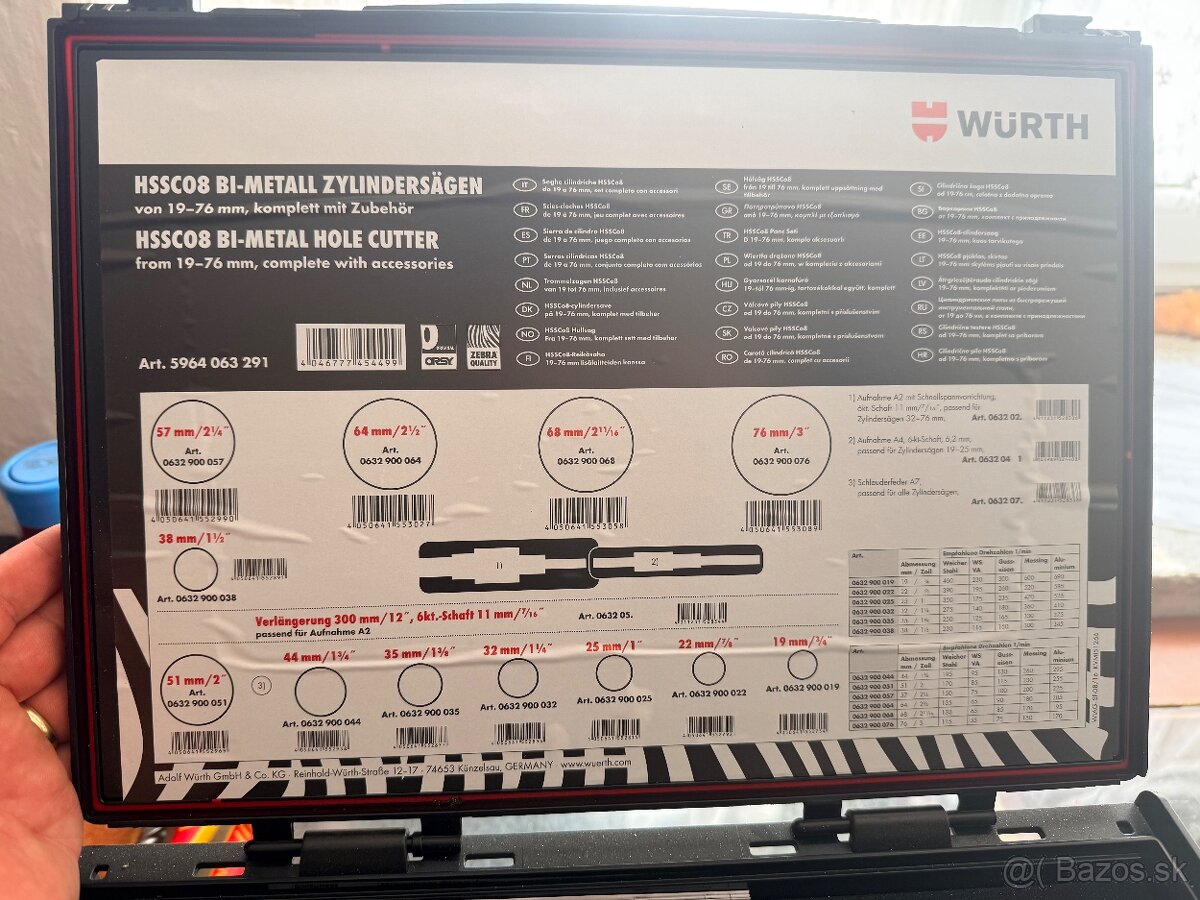 WURTH SADA Okružných pil 19-76mm - 2