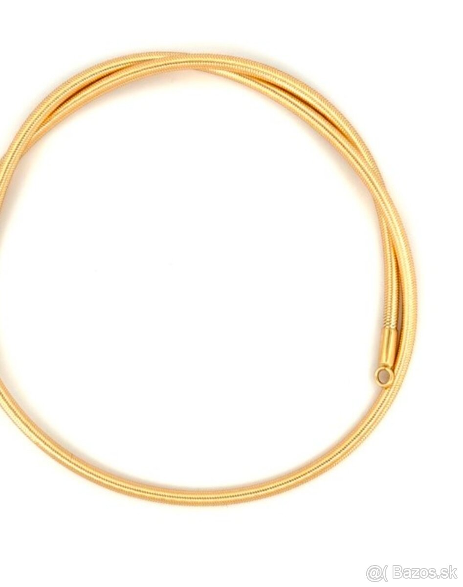 Ručne vyrobený 18kt 750/1000elastický náhrdelník - 2