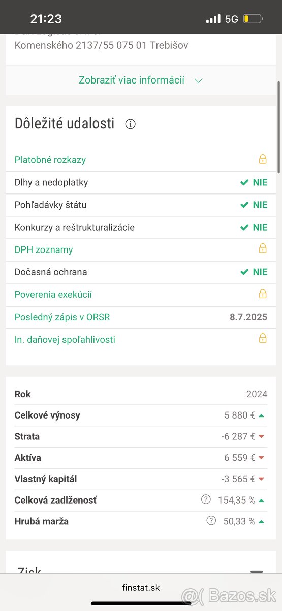 Predám S. R . O. - 2