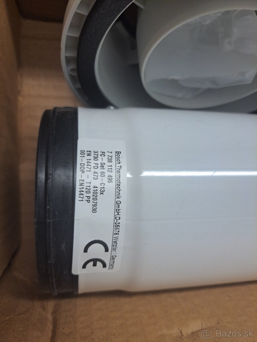 Predam vodorovný odťah spalín Bosch 60/100 komplet set - 2