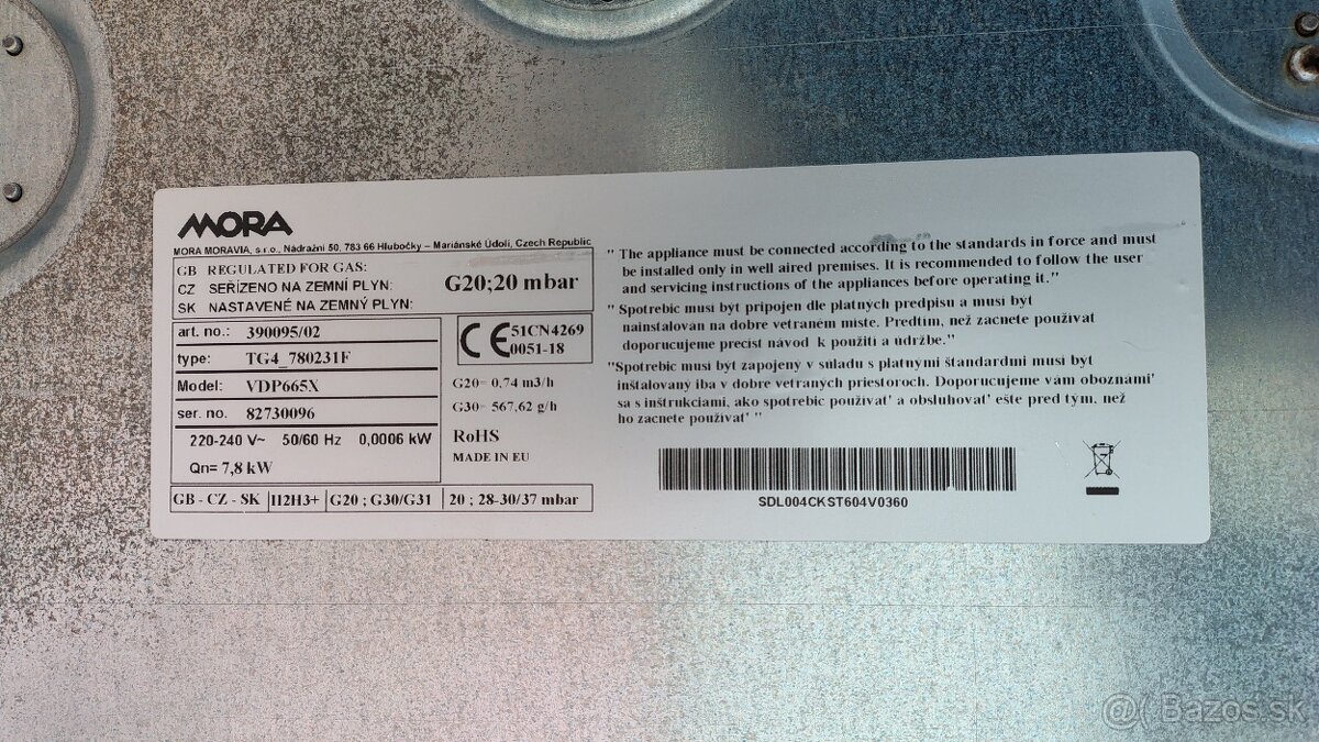 Plynová platňa Mora - 2