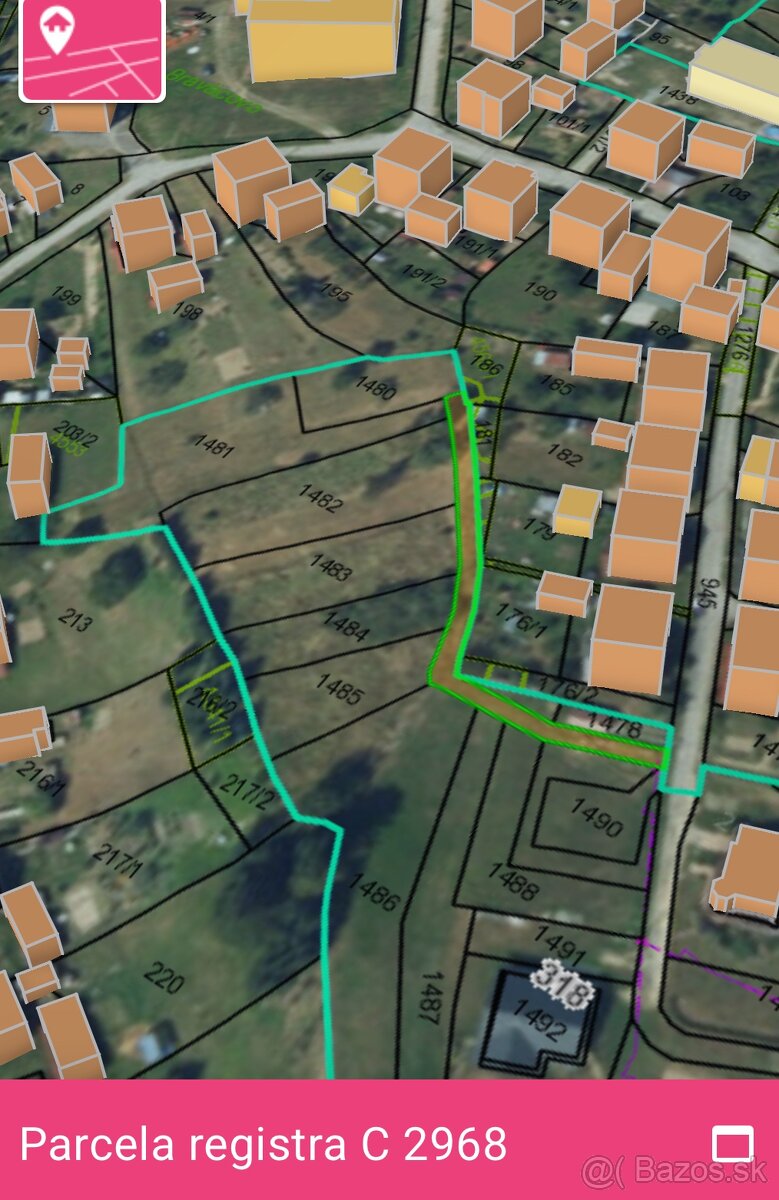 Predám veľkú záhradu v obci 2247m2 - 2