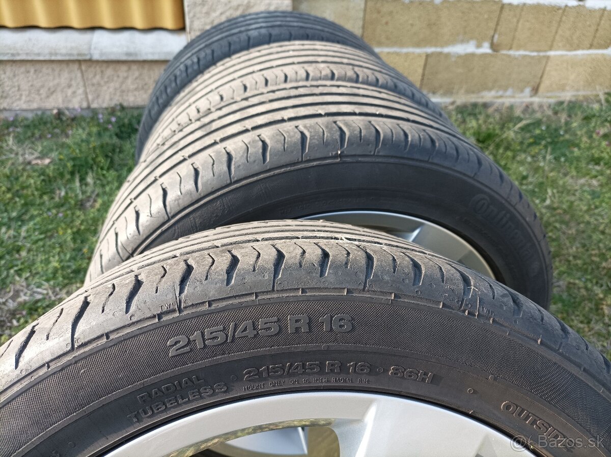 Alu disky 16" 5x 112 + letné pneu Continental - 2