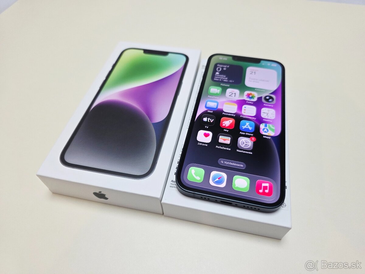 Predám Apple iPhone 14 128gb MIDNIGHT BATERKA 100% - 2