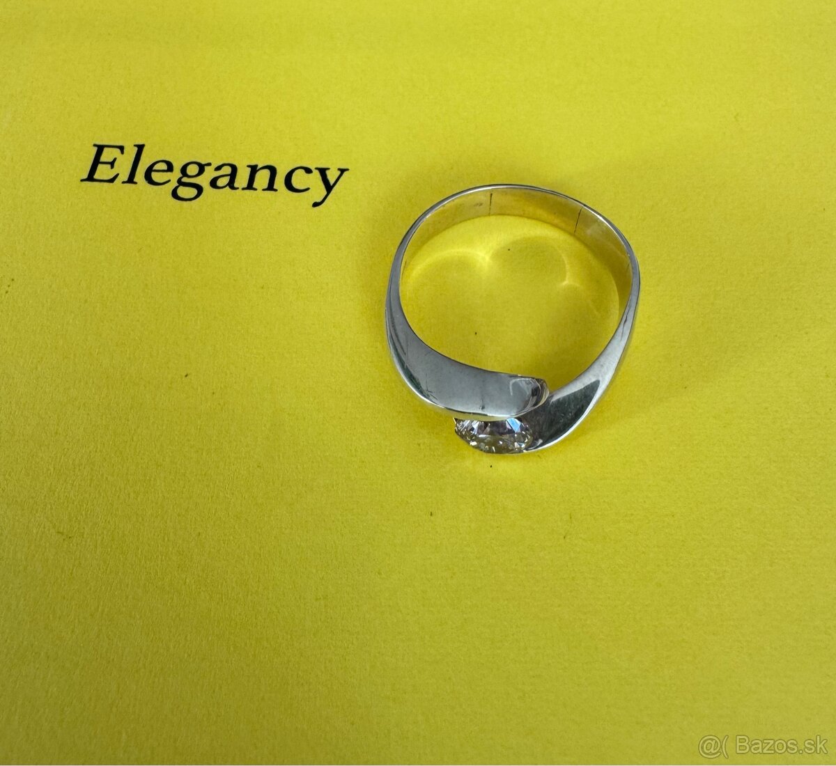 Zlatý prsteň s diamantom, s certifikátom - 2