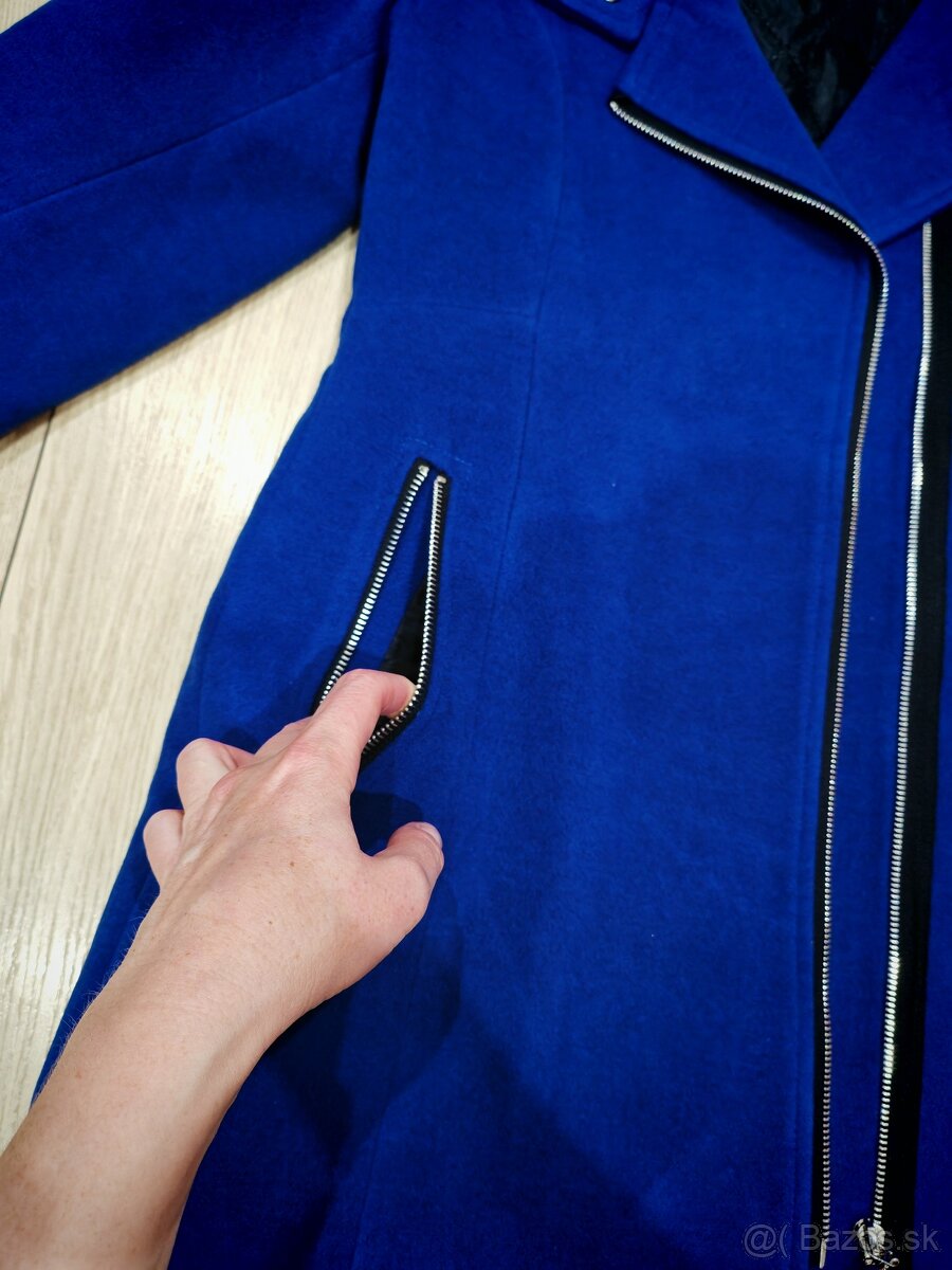 Krásny modrý kabát, veľkosť S - 2
