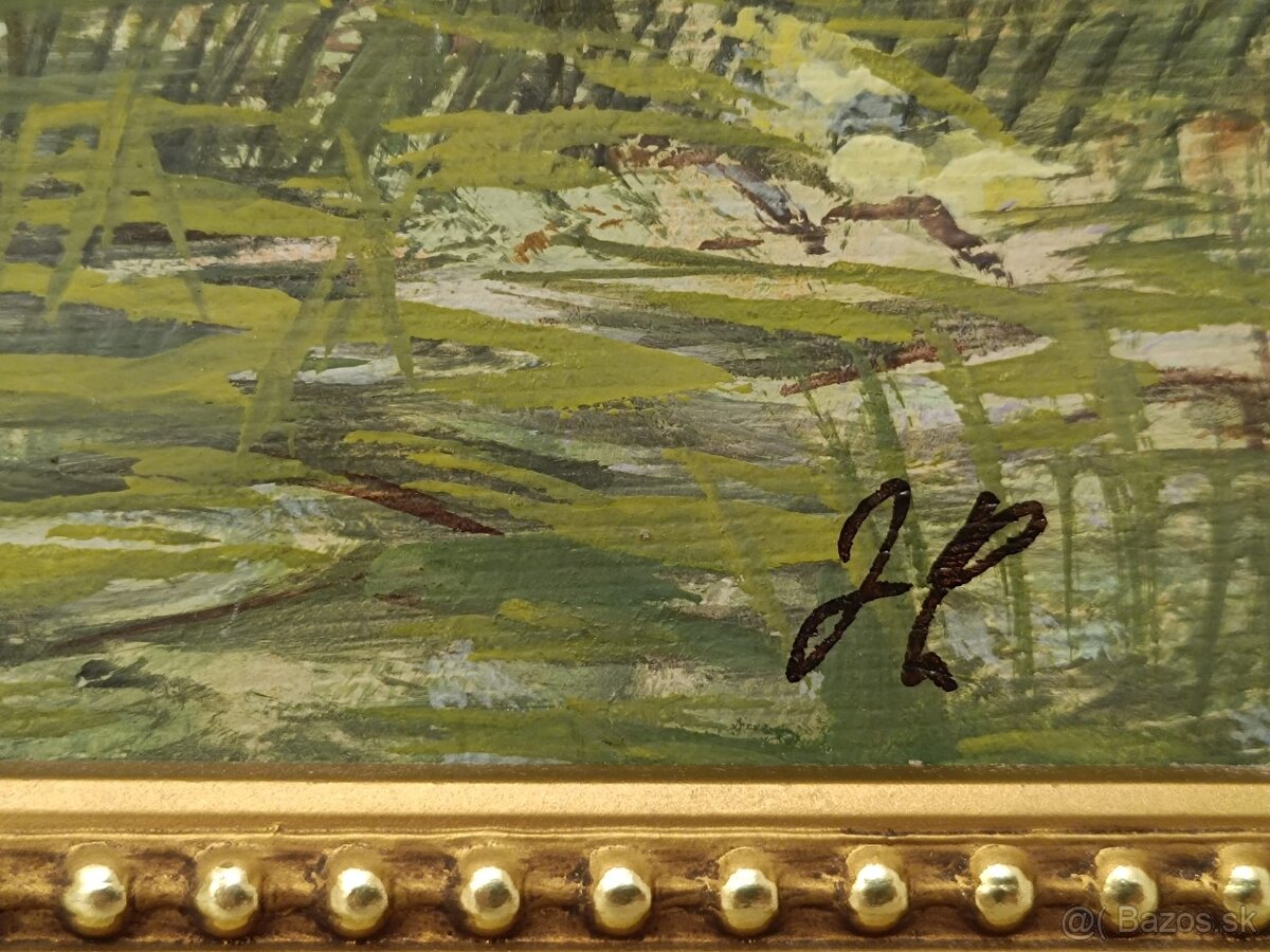 Obraz partie u Vydry Šumava, olej 85x64 - 2