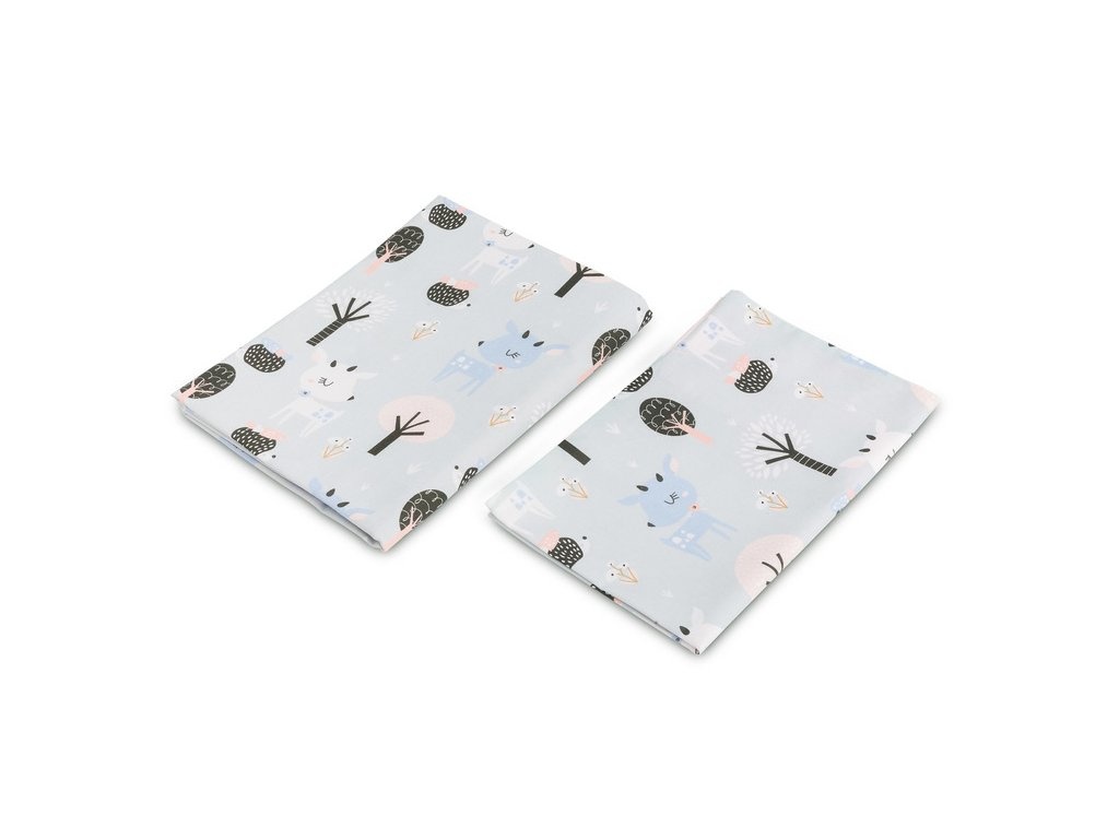 Obliečky do postieľky Jelene 100 x 135 cm Ružová/Modrá - 2