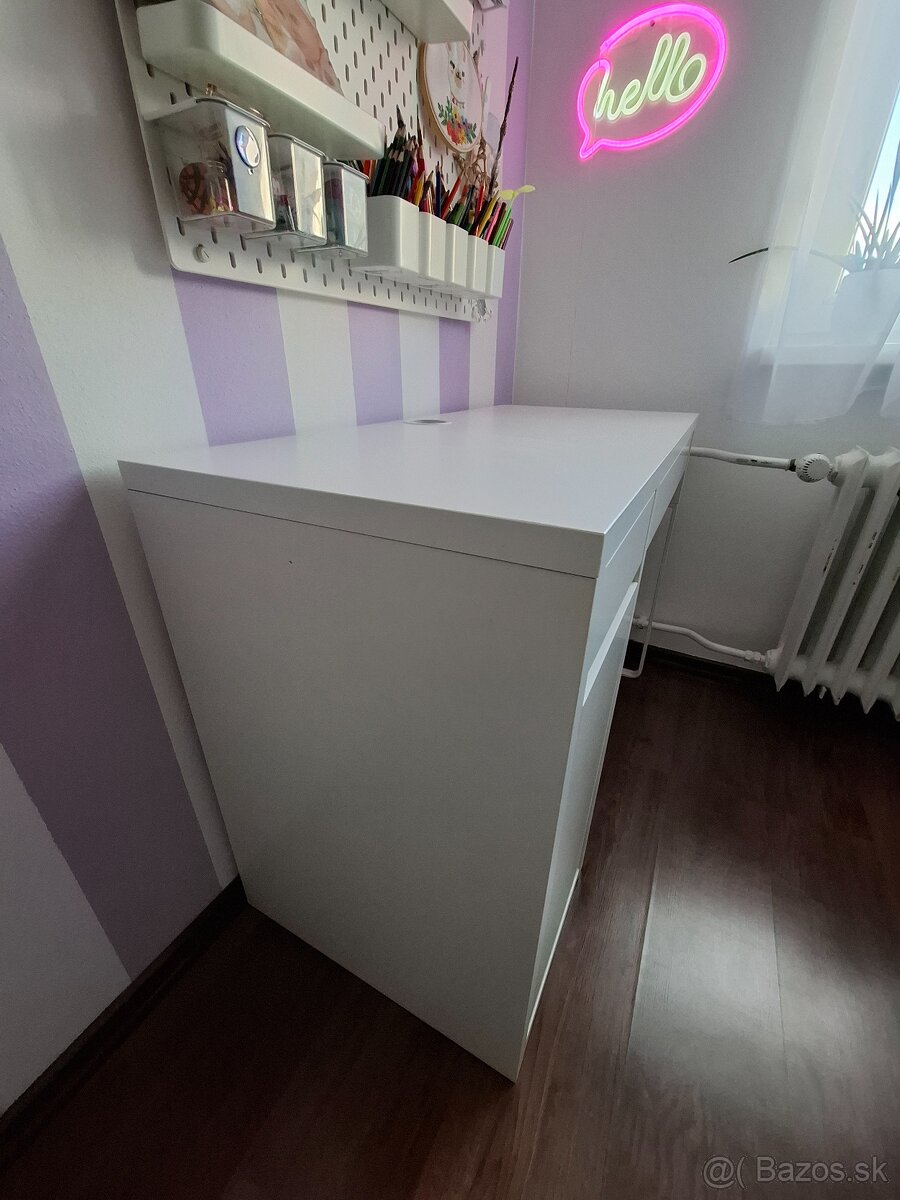 Pracovný stôl MICKE, biely - 2