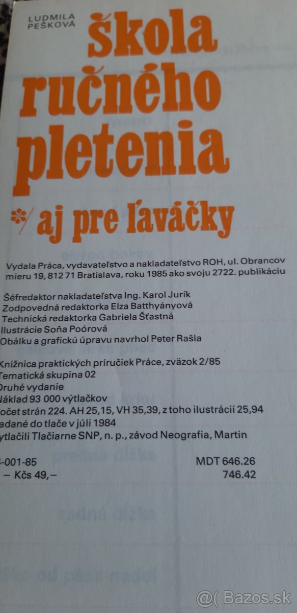 Predám knihy: "Škola ručného pletenia", a Písanie na stroji - 2