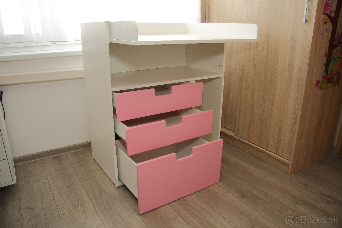 IKEA prebalovací pult - ružový - 2