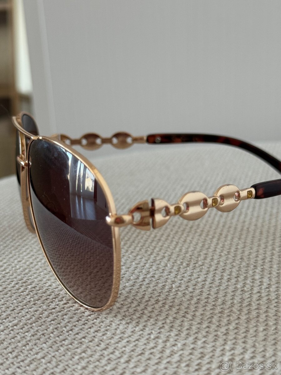 Dámske slnečné okuliare Jessica Simpson aviator štýl zlate - 2