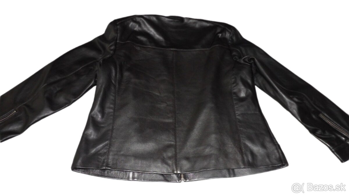 Černá kožená dámská bunda Dílna 4XL, NOVÁ - 2