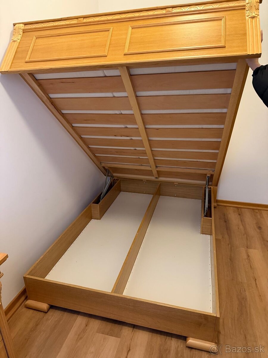 manželská postel dub masív - 2