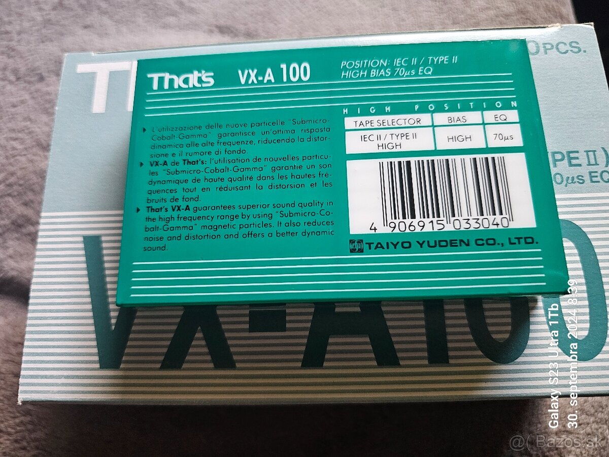 Predám audiokazety THATS VX-A100 VANEXA - 2