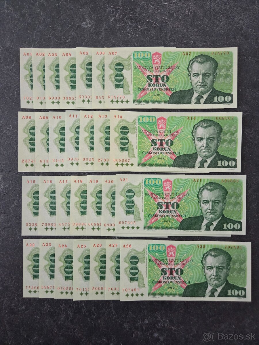 100 Kčs 1989, stav N (UNC) - 2
