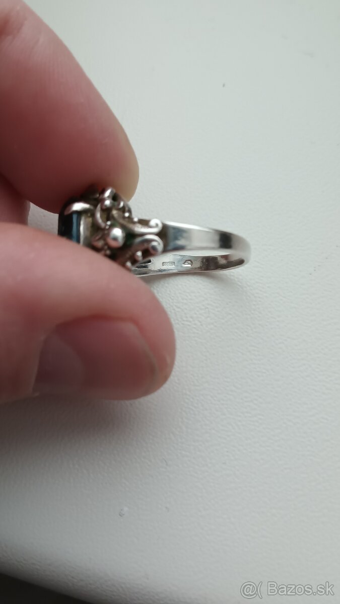 Strieborný prsteň starožitný štýl - 2