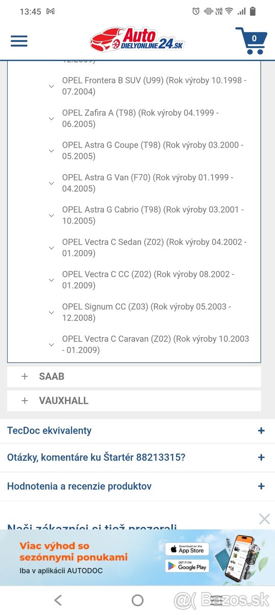 Opel Astra Vectra štartér - 2