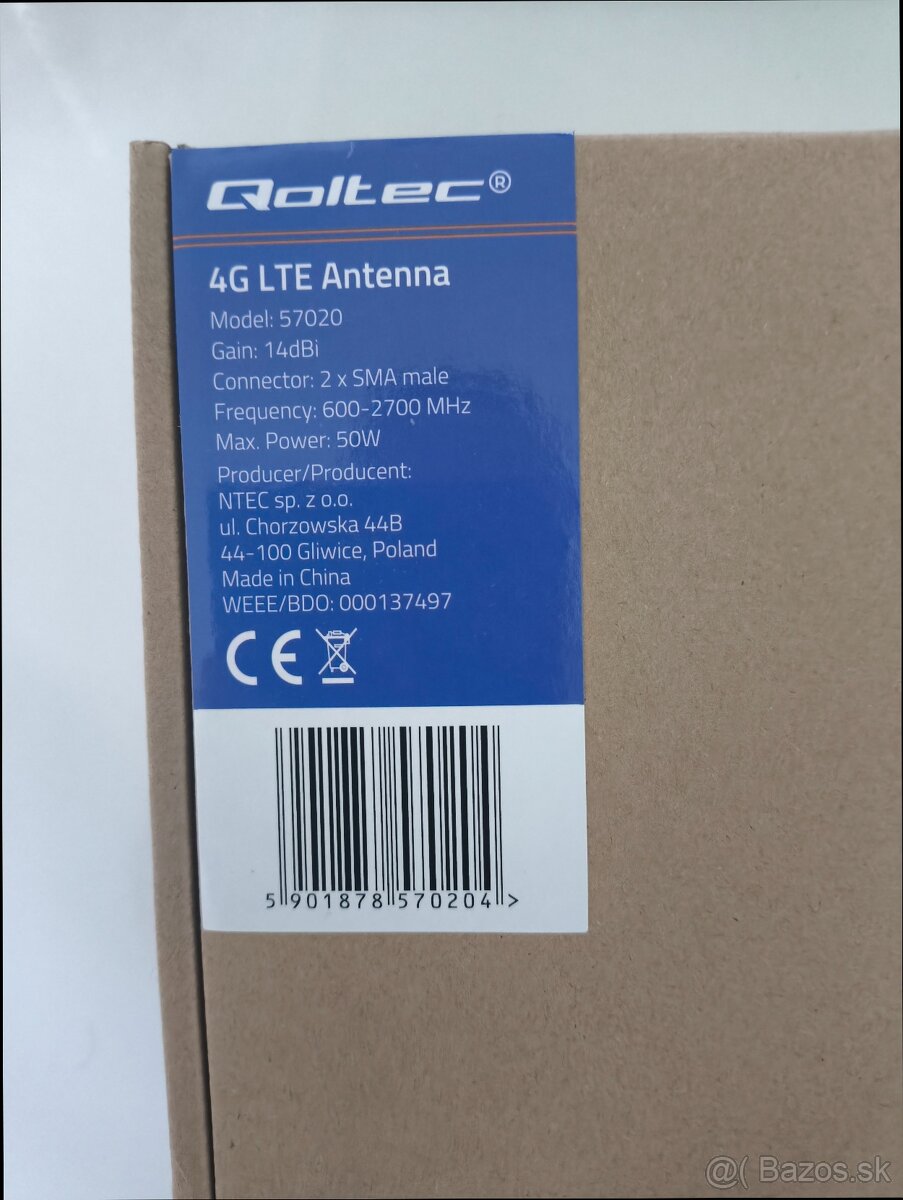 Vonkajšia anténa MIMO 4G LTE Qoltec 14dBi - 2