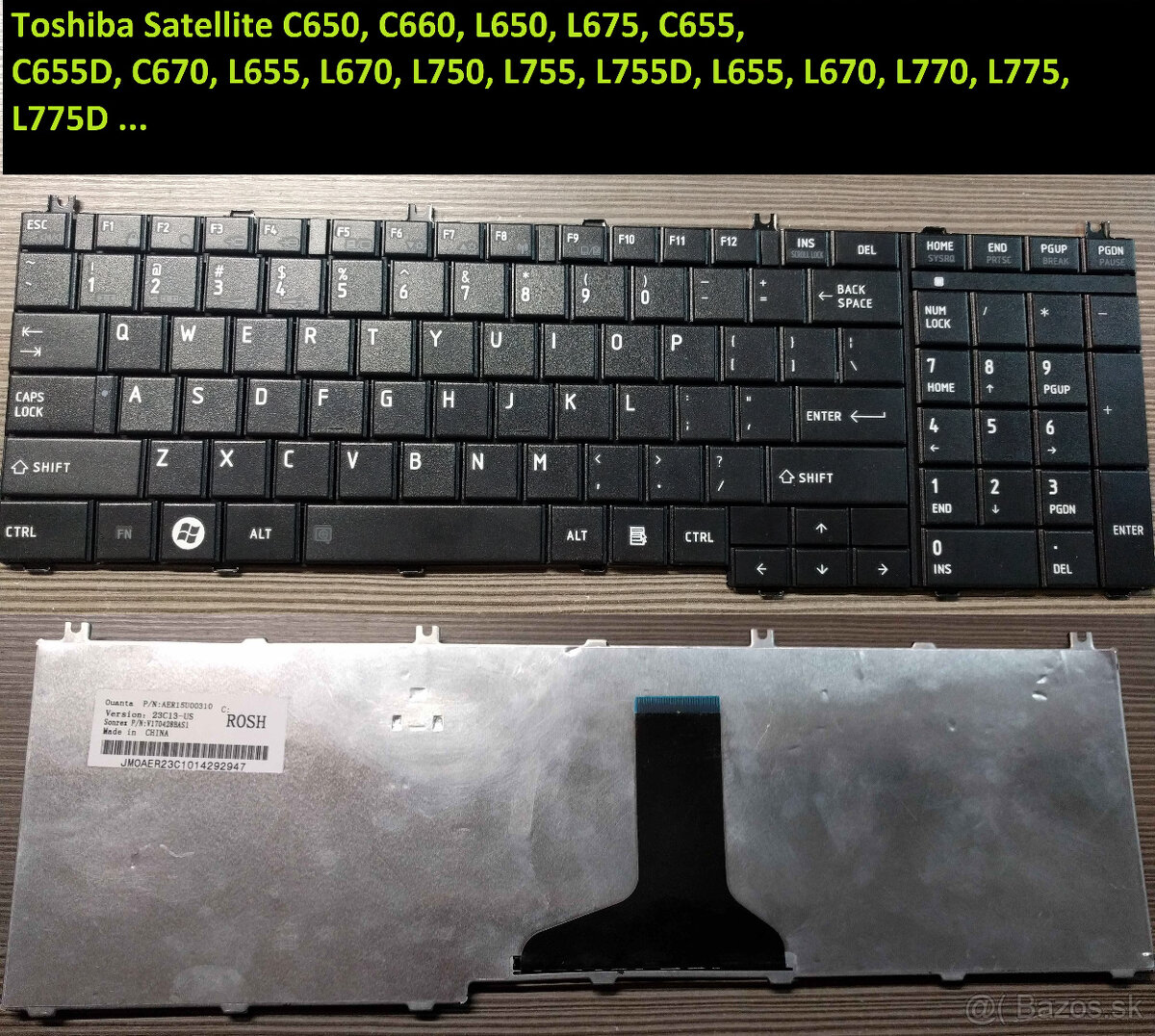 Klavesnice: Toshiba Satellite C650 C660 L650 L675//P750 P770 - 2