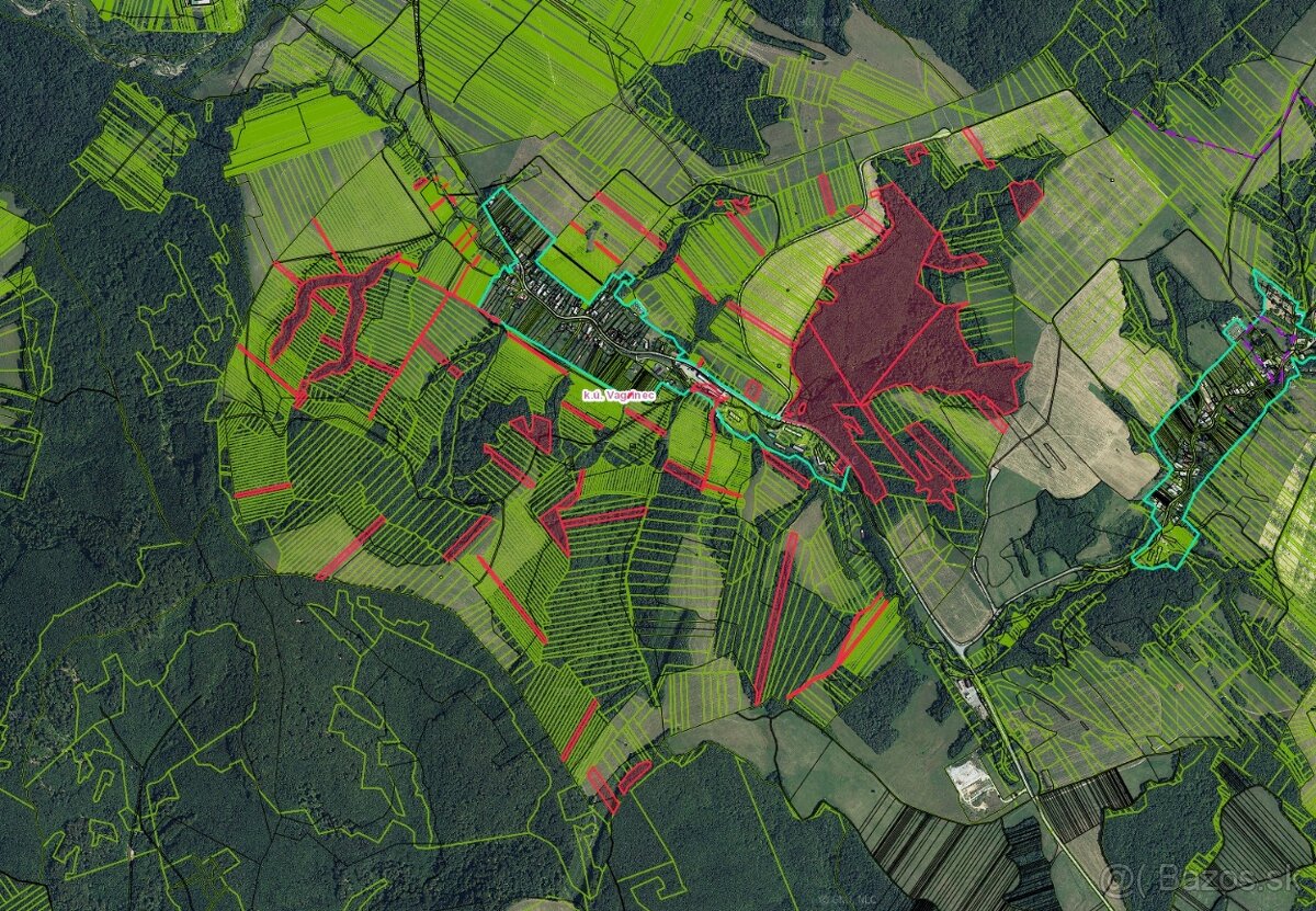 Vagrinec – 9.775 m2 ORNÁ PÔDA a LESY - Na predaj - 2