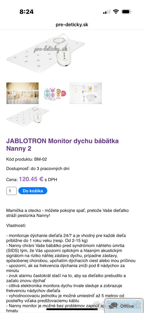 Monitor dychu Jablotron Nanny BM-02 - 2