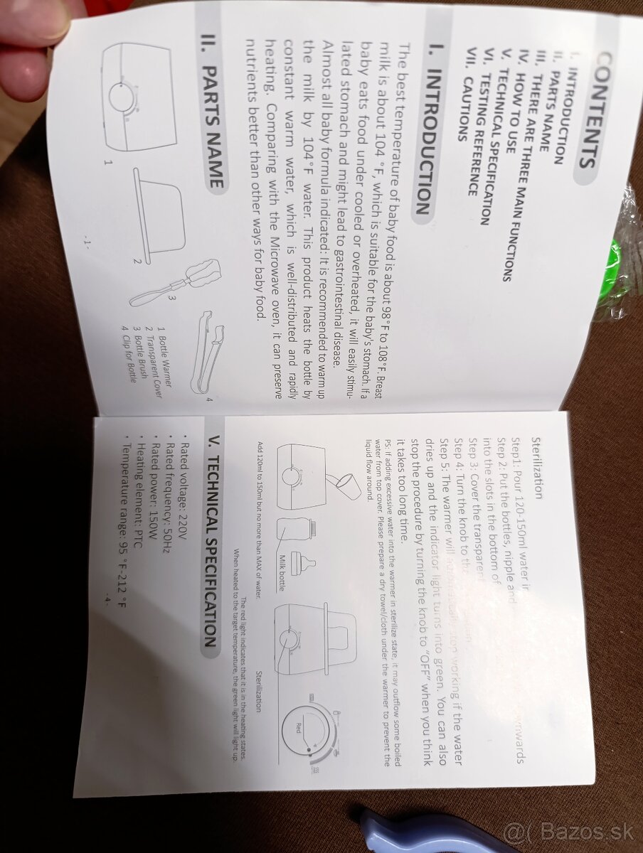 Ohrievač fliaš a sterilizátor v 1 - 2