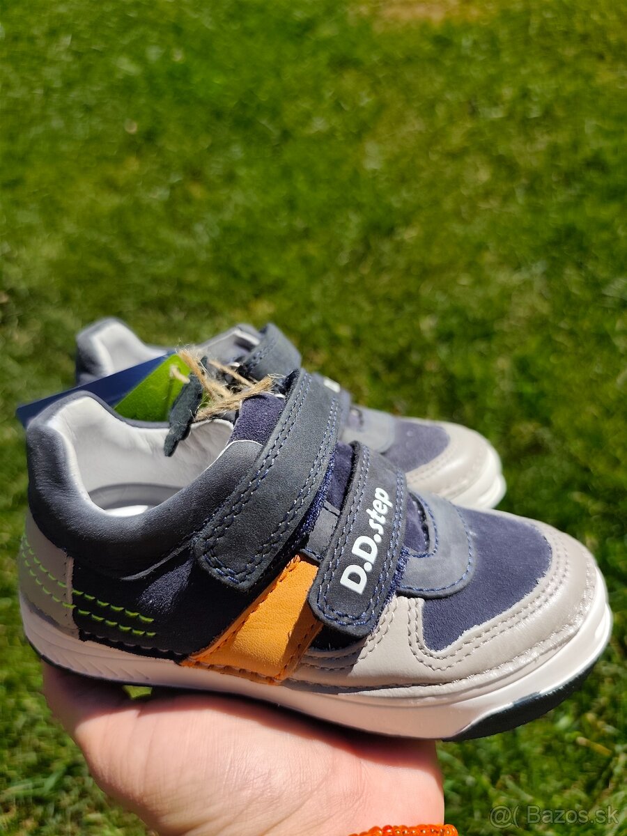 💙 D.D.Step kožené detské topánky – ROYAL BLUE - 2