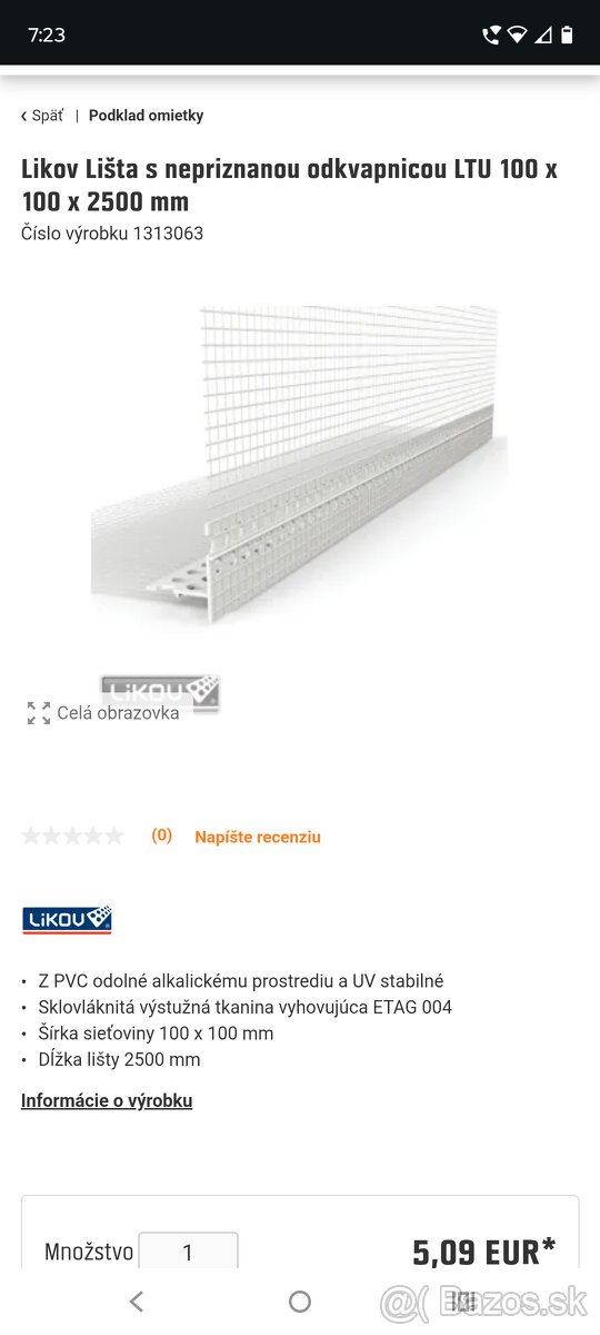 Lišta s nepriznanou okapnicou - 2