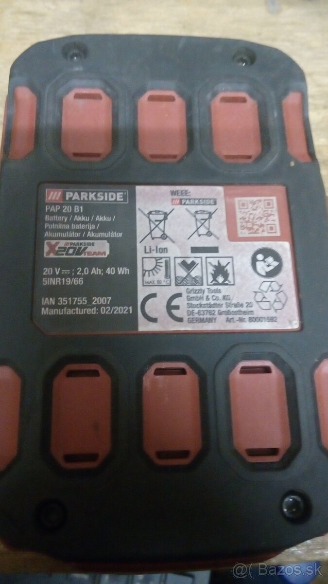 Batéria do aku náradia parkside 20v 2AH - 2