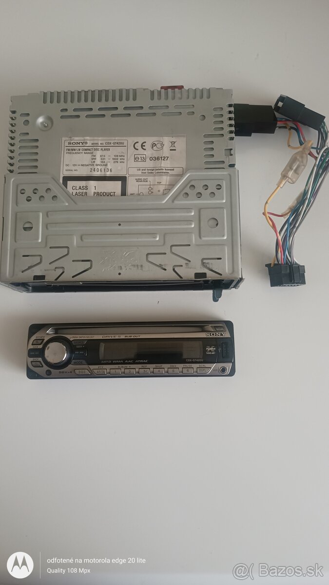 Predám autorádio Sony CDX-GT420U - 2