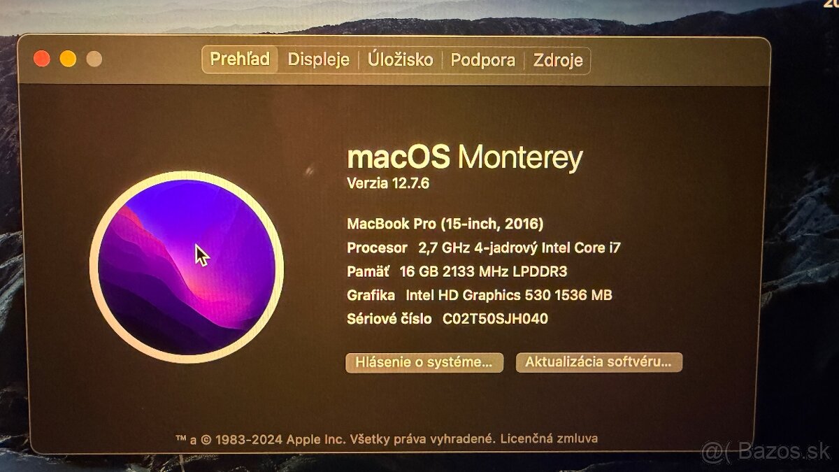 Predam macbook Pro 15" 2016 16gb 500GB Space Gray TOP STAV - 2