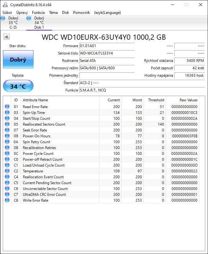 1 TB HDD 3,5" WD - 2