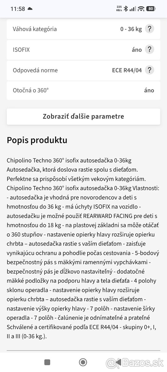 Autosedacka otocna - 2