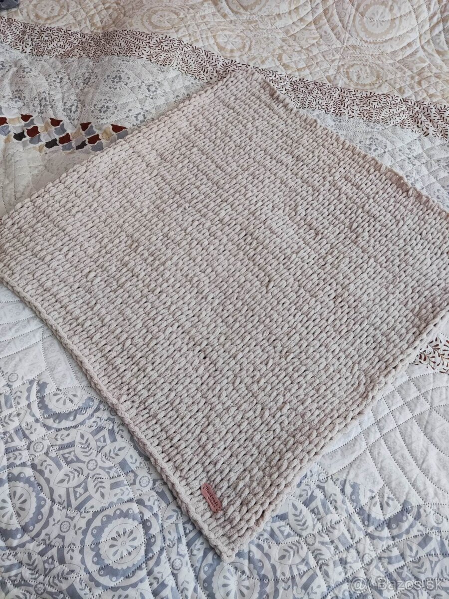 NOVÁ Béžová deka z Alize Puffy Fine - 2