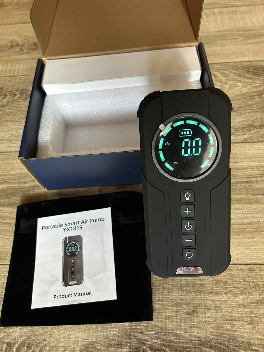 Nový prenosný kompresor pre auto bicykel - powerbanka - 2