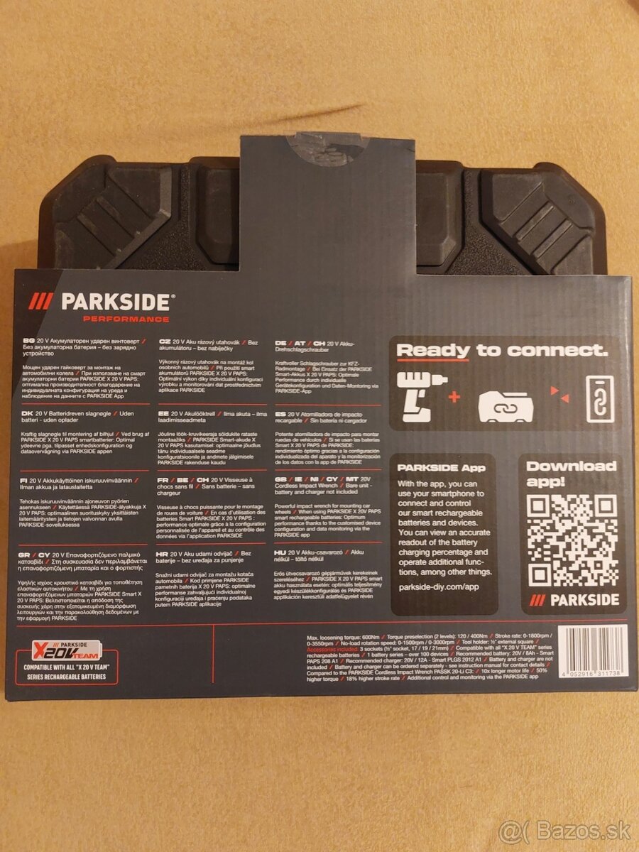 Parkside Performance AKU rázový uťahovák PPDSSA 20-Li A1 - 2