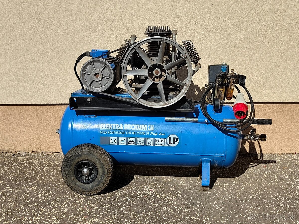 Vzduchový kompresor Elektra Beckum 90l 3kW - 2