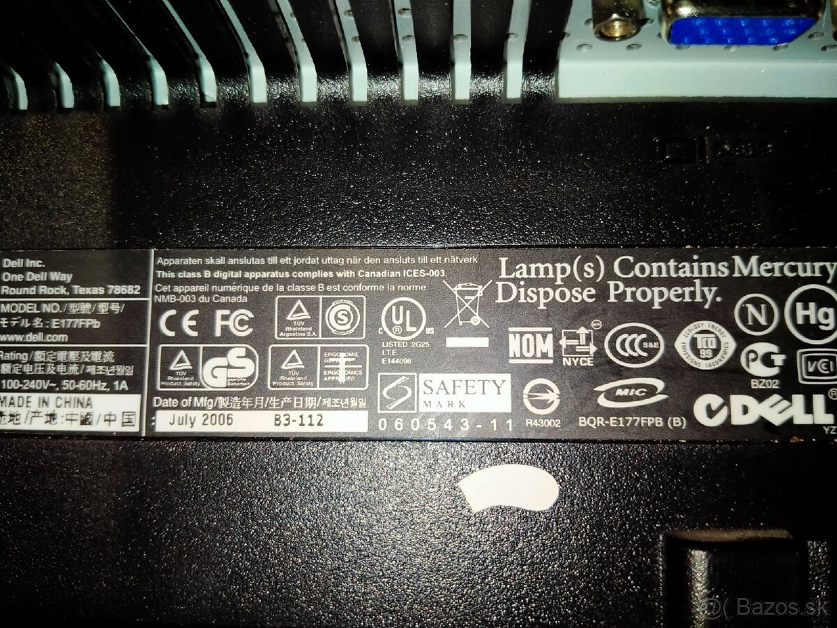 Monitor Dell E177FPb – 17" LCD - 2