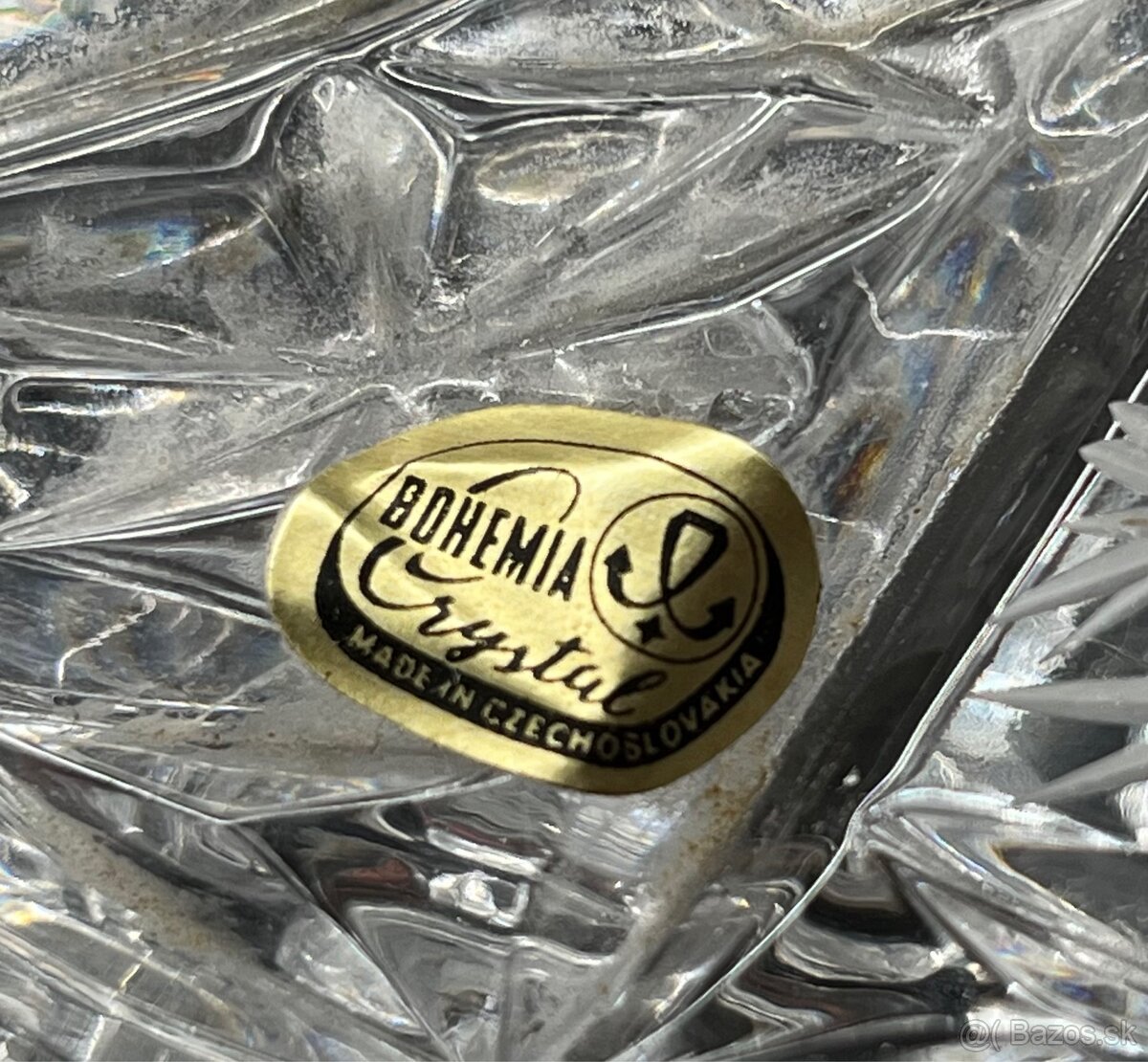 Bohemia crystal - brúsená dóza + košík - 2