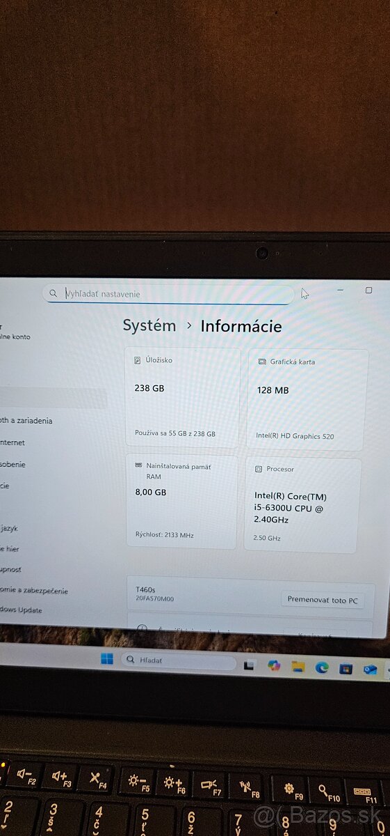 Lenovo T460s + dock,8gb,256 ssd,win 11 - 2